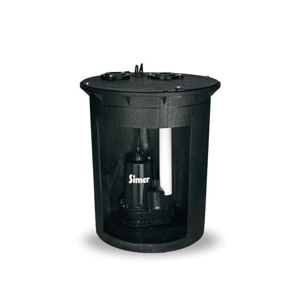 Simer 5975 3/4 HP Professional Grade Sump Pump – Cast Iron, Vertical Float Switch, 1-1/2" Discharge, Fits 10"+ Basins